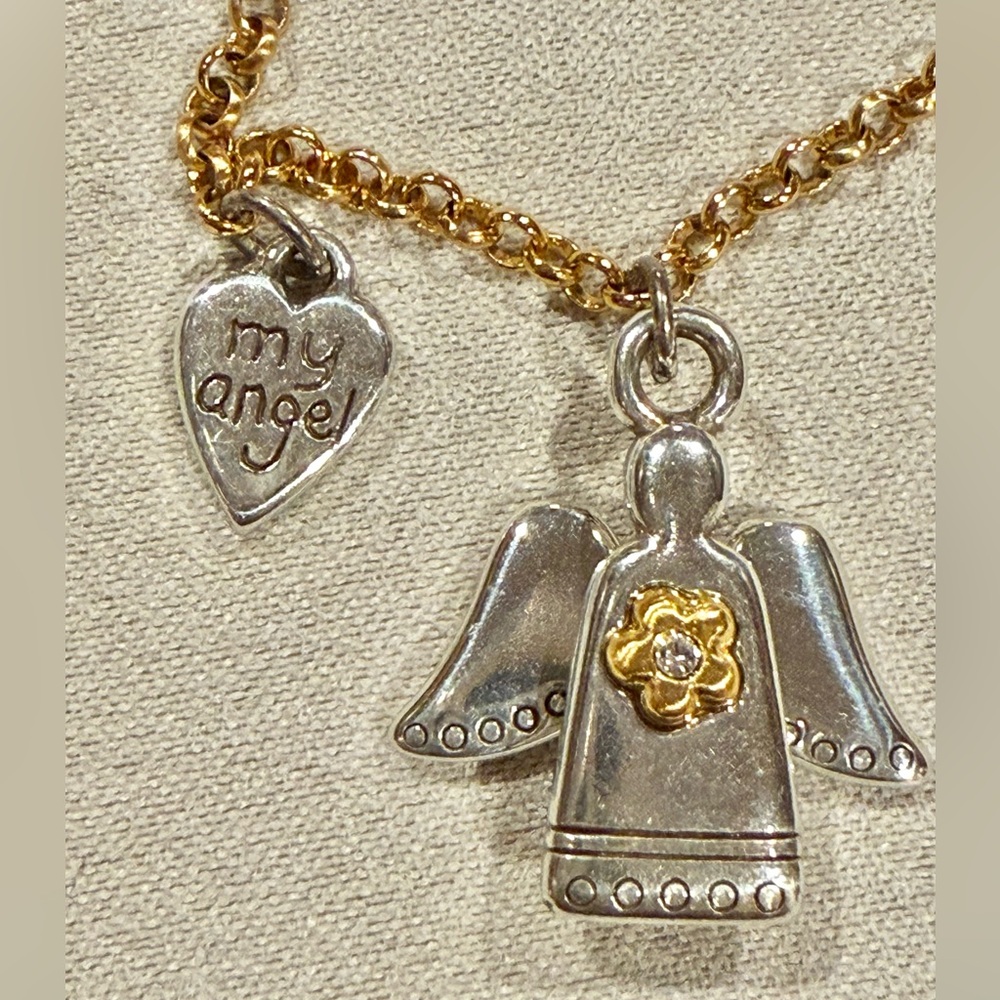 Brighton My Angel Two-Tone Retired Pendant Necklace NWT - Picture 3 of 3